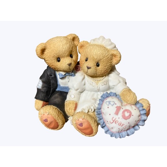 Cherished Cherubs 10 Years Wedding Anniversary Collectible Bear Figurine - Picture 2 of 10